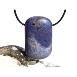 Dumortierit XXL Schmuckstein / Scheibenstein gebohrt - ca. 4,1 cm x 2,6 cm x 1,1 cm