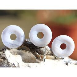 Chalcedon blau geb�ndert Donut 11-12 mm (3-4 mm stark) - Rarit�t -
