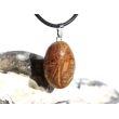 Schlangenjaspis (Schlangenstein / Fossilienkalk) Trommelstein Anhänger Silberöse - Sonderqualität - ca. 3,2 cm x 1,7 cm x 1,3 cm