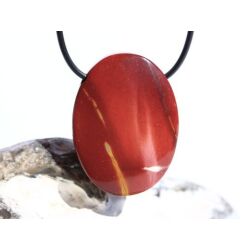 Mookait XXL Schmuckstein Cabochon / Scheibenstein gebohrt - Sonderqualität - ca. 4 cm x 3 cm x 0,9 cm