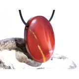 Mookait XXL Schmuckstein Cabochon / Scheibenstein gebohrt - Sonderqualität - ca. 4 cm x 3 cm x 0,9 cm