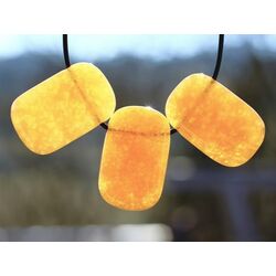 Calcit orange (Orangencalcit) XXL Schmuckstein / Scheibenstein gebohrt - AA-Sonderqualit�t - ca. 3,8 - 4 cm / ca. 17-20 g/St