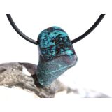 Chrysokoll mit Cuprit, Trommelstein gebohrt - Rarität - Sonderqualität - ca. 2,8 cm x 1,9 cm x 1,2 cm (GKS)