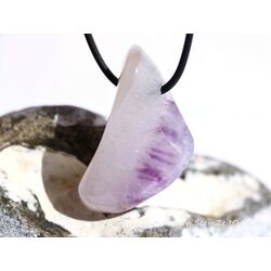 Amethyst auf Chalcedon XXL Schmuckstein / Trommelstein gebohrt - Sonderqualitt - ca. 4,2 cm x 2,3 cm x 1,7 cm - Sonderpreis wg. Makel -