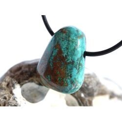 Chrysokoll Trommelstein gebohrt - Sonderqualit�t - ca. 2,6 cm x 1,9 cm x 1,3 cm