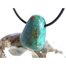 Chrysokoll Trommelstein gebohrt - Sonderqualit�t - ca. 2,6 cm x 1,9 cm x 1,3 cm