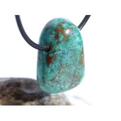 Chrysokoll Trommelstein gebohrt - Sonderqualit�t - ca. 2,6 cm x 1,9 cm x 1,3 cm