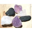 "Schutz und Befreiung" Wassersteine-Set (auch für Auraspray / Raumreinigung) - Sonderqualität - ca. 100 g im Natur-Baumwollbeutel