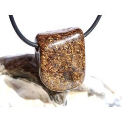 Bronzit Trommelstein / Schmuckstein gebohrt - Sonderqualit�t - ca. 2,5 cm x 2 cm x 0,9 cm