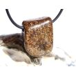 Bronzit Trommelstein / Schmuckstein gebohrt - Sonderqualität - ca. 2,5 cm x 2 cm x 0,9 cm