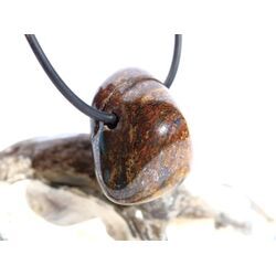 Bronzit Trommelstein gebohrt - Sonderqualit�t - ca. 2,4 cm x 2 cm x 1,7 cm
