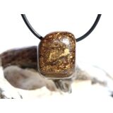 Bronzit Trommelstein gebohrt - Sonderqualität - ca. 2,1 cm x 1,7 cm x 1,6 cm