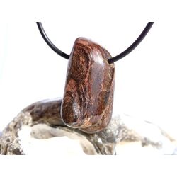 Bronzit Trommelstein gebohrt - ca. 3,3 cm x 1,5 cm x 1,2 cm