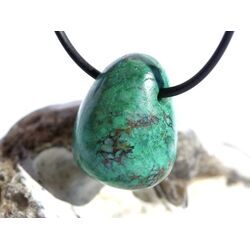 Chrysokoll Trommelstein gebohrt - Sonderqualit�t - ca. 2,6 cm x 2 cm x 1,9 cm