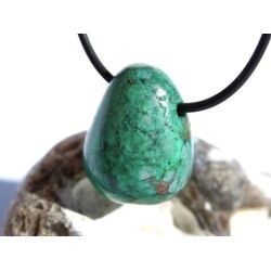 Chrysokoll Trommelstein gebohrt - Sonderqualit�t - ca. 2,6 cm x 2 cm x 1,9 cm
