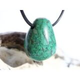 Chrysokoll Trommelstein gebohrt - Sonderqualität - ca. 2,6 cm x 2 cm x 1,9 cm