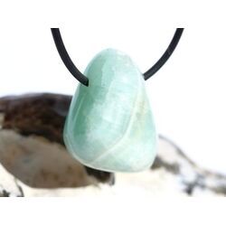 Hemimorphit t�rkisblau Trommelstein / Schmuckstein gebohrt - AA-Sonderqualit�t - ca. 3 cm x 2,9 cm x 1,8 cm - Sonderpreis wg. Makel -