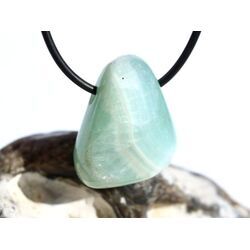 Hemimorphit t�rkisblau Trommelstein / Schmuckstein gebohrt - AA-Sonderqualit�t - ca. 3 cm x 2,9 cm x 1,8 cm - Sonderpreis wg. Makel -