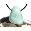 Hemimorphit türkisblau Trommelstein / Schmuckstein gebohrt - AA-Sonderqualität - ca. 3 cm x 2,9 cm x 1,8 cm - Sonderpreis wg. Makel -