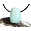 Hemimorphit türkisblau Trommelstein / Schmuckstein gebohrt - AA-Sonderqualität - ca. 2,5 cm x 1,8 cm x 1,5 cm