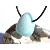 Hemimorphit türkisblau Trommelstein / Schmuckstein gebohrt - Sonderqualität - ca. 2,6 cm x 2 cm x 1,6 cm