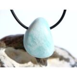 Hemimorphit türkisblau Trommelstein / Schmuckstein gebohrt - Sonderqualität - ca. 2,6 cm x 2 cm x 1,6 cm