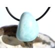Hemimorphit türkisblau Trommelstein / Schmuckstein gebohrt - Sonderqualität - ca. 2,6 cm x 2 cm x 1,6 cm