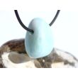 Hemimorphit türkisblau Trommelstein / Schmuckstein gebohrt - Sonderqualität - ca. 2,6 cm x 2 cm x 1,6 cm