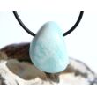 Hemimorphit türkisblau Trommelstein / Schmuckstein gebohrt - Sonderqualität - ca. 2,6 cm x 2 cm x 1,6 cm