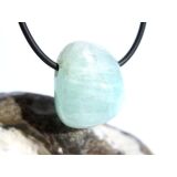 Hemimorphit türkisblau Trommelstein / Schmuckstein gebohrt - AA-Sonderqualität - ca. 2,4 cm x 1,9 cm x 1,7 cm