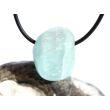 Hemimorphit türkisblau Trommelstein / Schmuckstein gebohrt - AA-Sonderqualität - ca. 2,4 cm x 1,9 cm x 1,7 cm