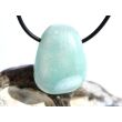 Hemimorphit türkisblau Trommelstein / Schmuckstein gebohrt - AA-Sonderqualität - ca. 3,1 cm x 2,3 cm x 1,5 cm
