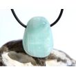 Hemimorphit türkisblau Trommelstein / Schmuckstein gebohrt - AA-Sonderqualität - ca. 3,1 cm x 2,3 cm x 1,5 cm