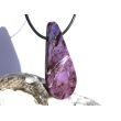 Sugilith XXXL Schmuckstein Cabochon / Scheibenstein gebohrt - Rarität - Sonderqualität - ca. 5,1 cm x 2,4 cm x 0,5 cm