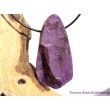 Sugilith XXXL Schmuckstein / Rohsteinoptik gebohrt - Rarität - AA-Sonderqualität - Handarbeit - Unikat - ca. 5,9 cm x 3 cm x 1,4 cm