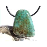 Kupferchalcedon XL Schmuckstein / Scheibenstein gebohrt -...