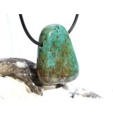 Kupferchalcedon XL Schmuckstein / Scheibenstein gebohrt -...
