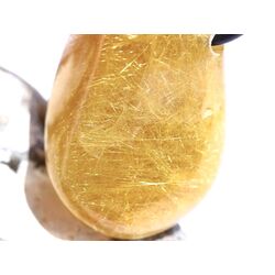 Rutilquarz gold XXL Trommelstein / Schmuckstein gebohrt - AA-Sonderqualitt - ca. 4,1 cm x 2,6 cm x 1,6 cm