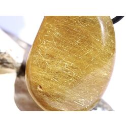 Rutilquarz gold XXL Trommelstein / Schmuckstein gebohrt - AA-Sonderqualitt - ca. 4,1 cm x 2,6 cm x 1,6 cm