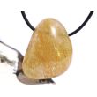 Rutilquarz gold XL Trommelstein / Schmuckstein gebohrt - AA-Sonderqualität - ca. 3,5 cm x 2,8 cm x 1,5 cm