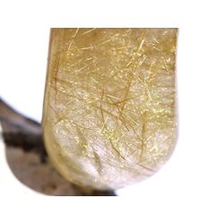 Rutilquarz gold XL Trommelstein / Schmuckstein gebohrt - AA-Sonderqualitt - ca. 3,8 cm x 2,2 cm x 1,5 cm