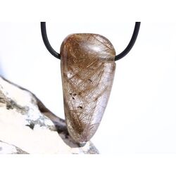 Rutilquarz gold XXL Trommelstein / Schmuckstein gebohrt - AA-Sonderqualitt - ca. 4,1 cm x 2,1 cm x 1,2 cm