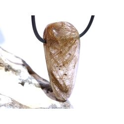 Rutilquarz gold XXL Trommelstein / Schmuckstein gebohrt - AA-Sonderqualitt - ca. 4,1 cm x 2,1 cm x 1,2 cm