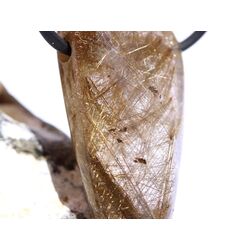 Rutilquarz gold XXL Trommelstein / Schmuckstein gebohrt - AA-Sonderqualitt - ca. 4,1 cm x 2,1 cm x 1,2 cm