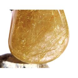 Rutilquarz gold XL Trommelstein / Schmuckstein gebohrt - AA-Sonderqualitt - ca. 3,4 cm x 2,8 cm x 2,2 cm