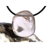 Rauchquarz hell Regenbogenkristall Trommelstein gebohrt -...