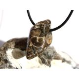 Turitella-Jaspis Trommelstein gebohrt -...