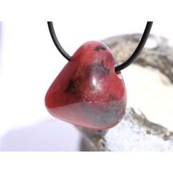 Rhodonit Trommelstein / Schmuckstein gebohrt - AA-Sonderqualitt - ca. 2,9 cm x 2,6 cm x 1,6 cm