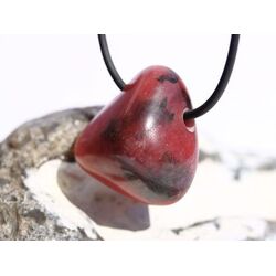 Rhodonit Trommelstein / Schmuckstein gebohrt - AA-Sonderqualitt - ca. 2,9 cm x 2,6 cm x 1,6 cm