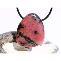 Rhodonit XL Trommelstein gebohrt - Sonderqualitt - ca. 3,7 cm x 3,1 cm x 1,1 cm